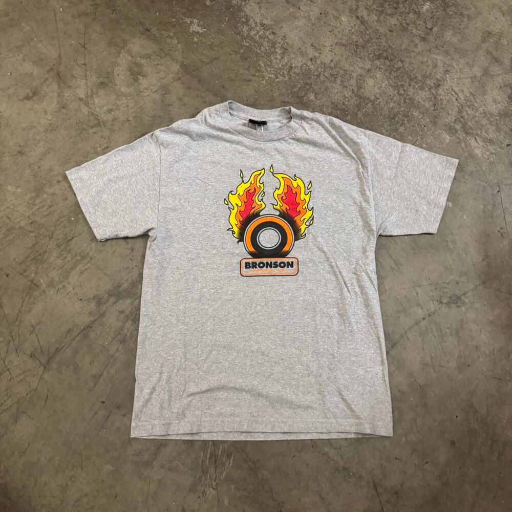 Grey bronson skateboarding tee